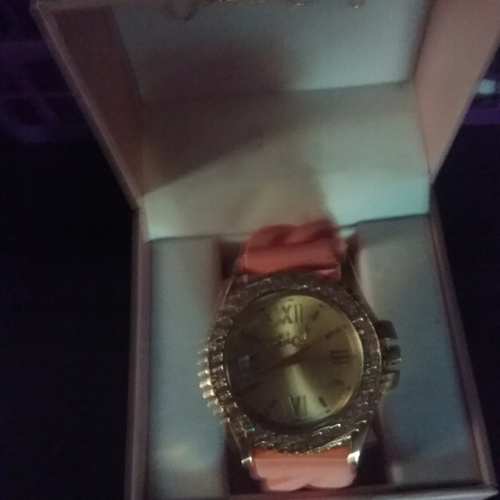 Peach and Gold Watch